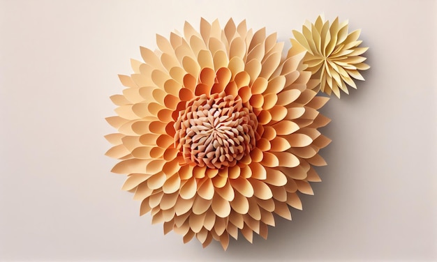 Chrysanthemum flower made of paper craft Generative AI