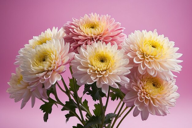 Chrysanthemum flowers against gradient background