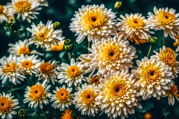 Chrysanthemum flowers bloomed in the gardenrealistic