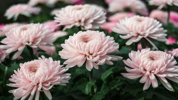 Chrysanthemum flowers in soft pastel color and blur style for background