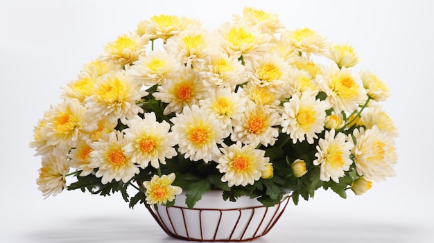 Chrysanthemums in een mand