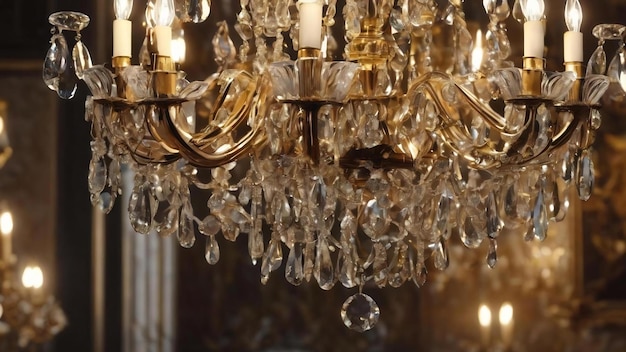 Photo chrystal chandelier closeup