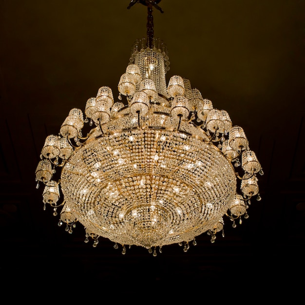 Chrystal chandelier with black background