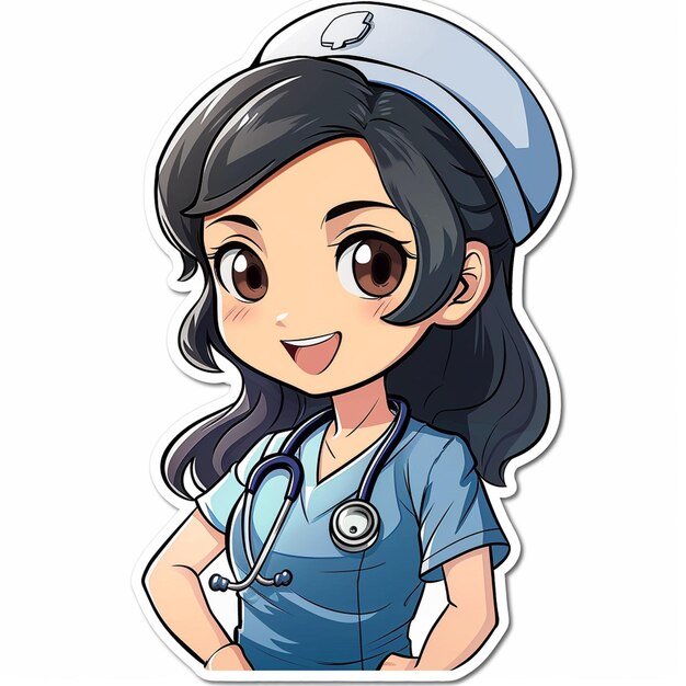 Photo chubby nurse avatar sticker