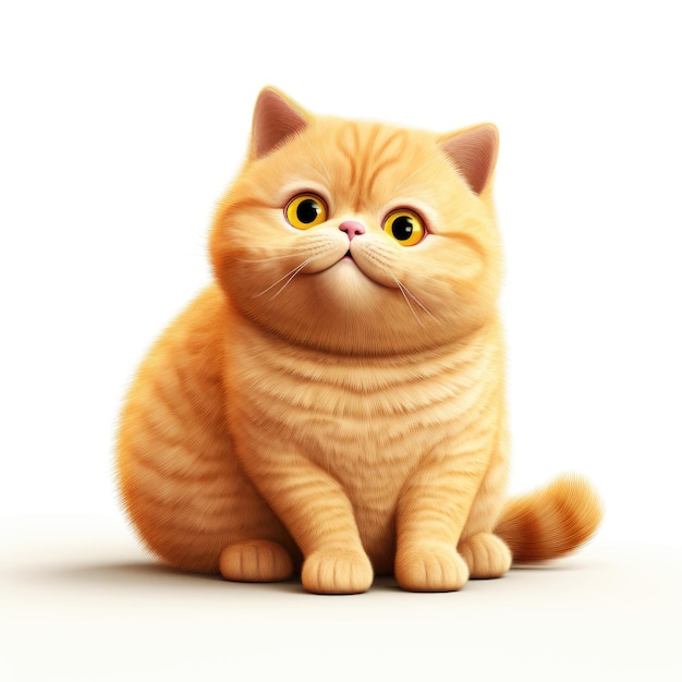 Chubby Orange British Shorthair Cat A Cute Cartoon Character Design in UltraDetail 3D Painting Ill