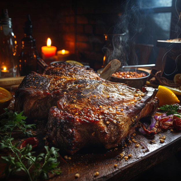 Photo chuleton grilled bonein ribeye steak a popular choice for meat lovers juicy