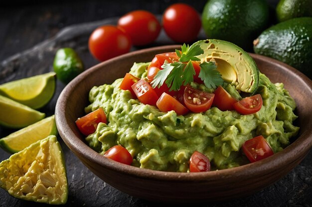 Chunky Guacamole Dip met rijpe avocado's en D