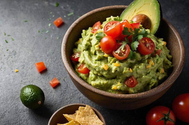 Chunky Guacamole Dip with Ripe Avocados and D