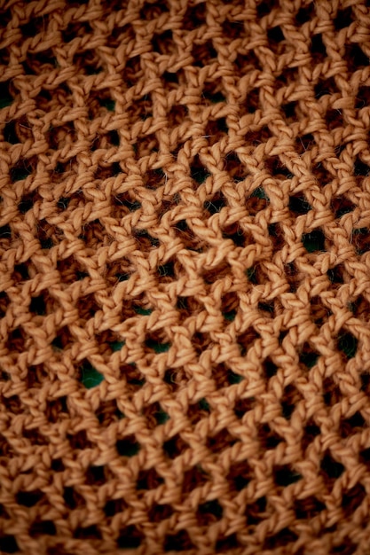 Chunky wool crochet Brown Close