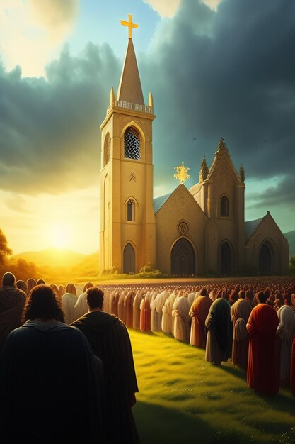 church conference Free Image and Background Ai Generate