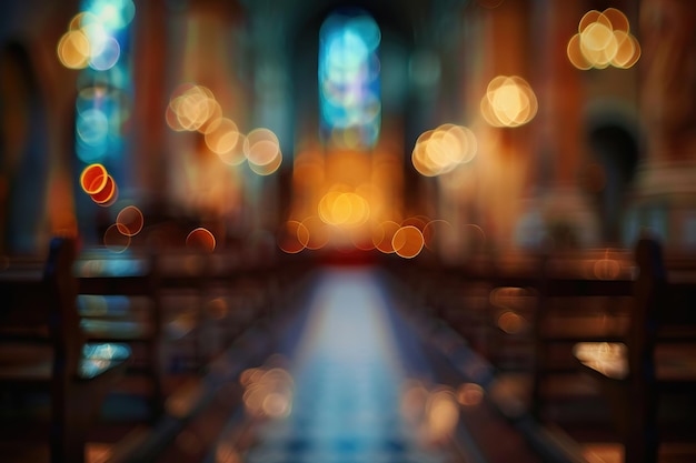 church interior blur abstract background