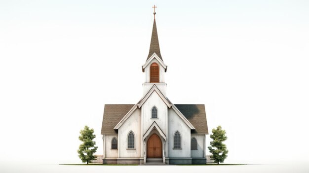 Church isolated on White Background