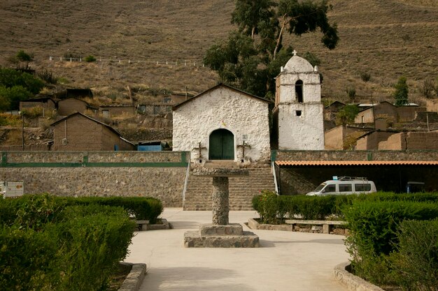 Church in Malata town in the Colca Canyon in Peru