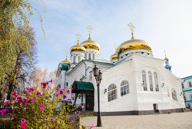 Church religion christian building with gold domes