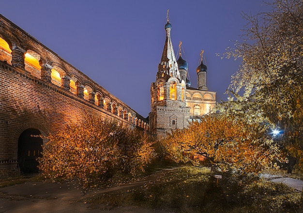 Church of the Resurrection of the Word in Krutitsky Compound in Moscow on an autumn sunny day