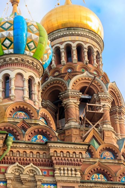 Church of the Savior on Spilled Blood or Cathedral of the Resurrection of Christ is one of the main sights of Saint Petersburg Russia