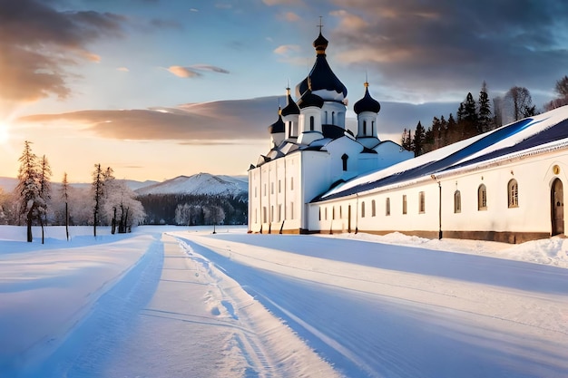 A church in the snow