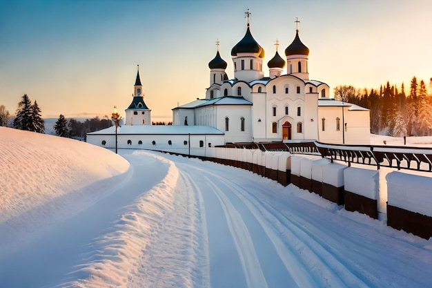 A church in the snow