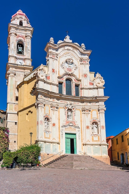 Church of St John the Baptist in the heart of the village of Cervo, on the Italian Riviera