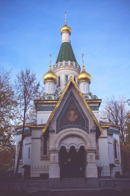 Church of st nicholas against clear sky in city