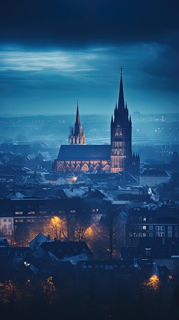 Photo the church of st. peter's church in the snow