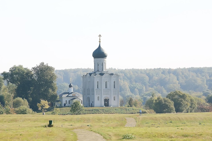 Photo church summer landscape orthodox / summer landscape, faith religion architecture of russia
