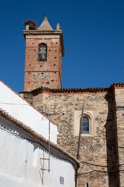 Church Tower in Berzocana, Caceres, Spain