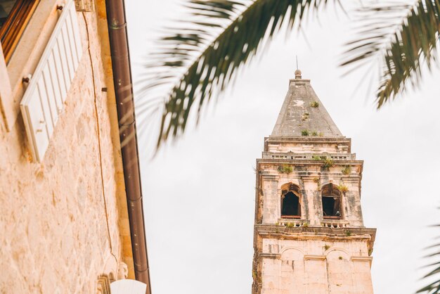 Church tower in perast montenegro