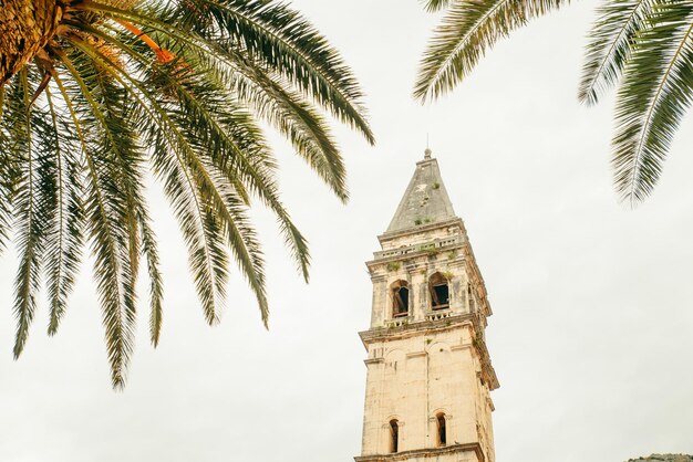 Church tower in perast montenegro