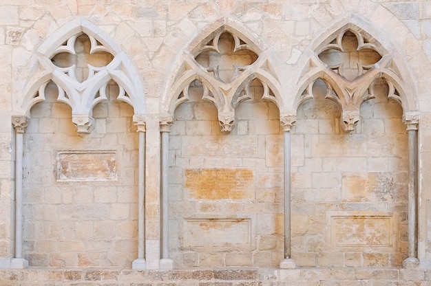 Church wall in old town of Girona