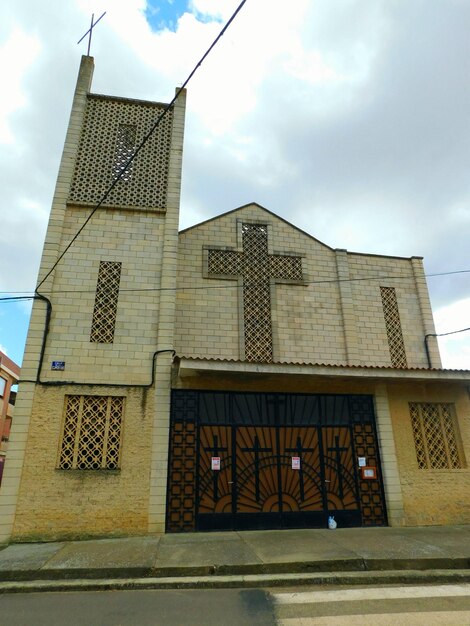 A church with a cross on the front