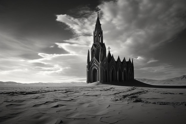 a church with a cross on the top of it