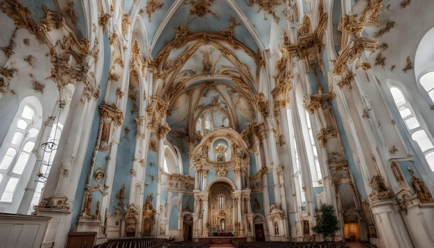 Photo a church with a large altar and a sign that says  the name of the church