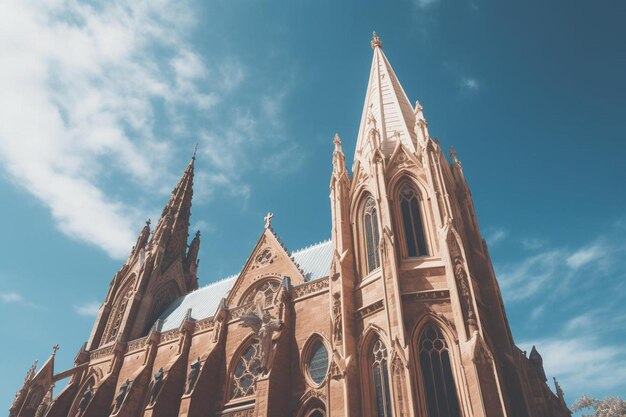 Photo a church with a sky background