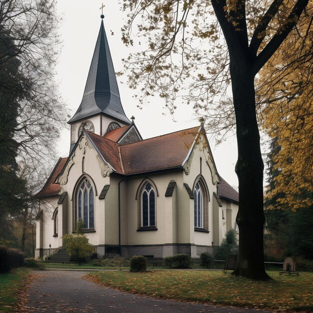 a church with a steeple and a steeple with a steeple.