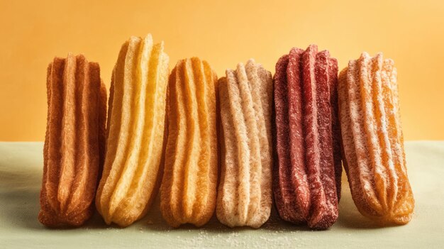 Churros Achtergrond Afbeeldingen Natuurlijke kleuren heldere achtergrond Generatieve Ai