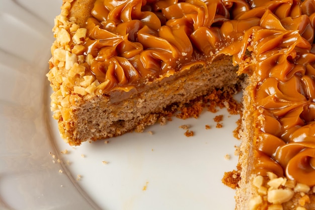 churros cake with dulce de leche on top sweet cake dessert