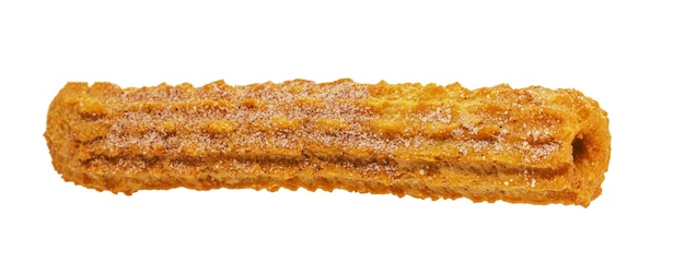 Foto churros dolce fritto con zucchero semolato isolato sfondo bianco copyspace