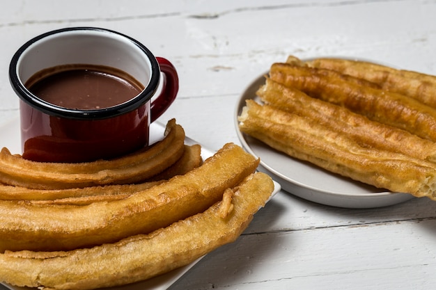 Churros with hot chocolate