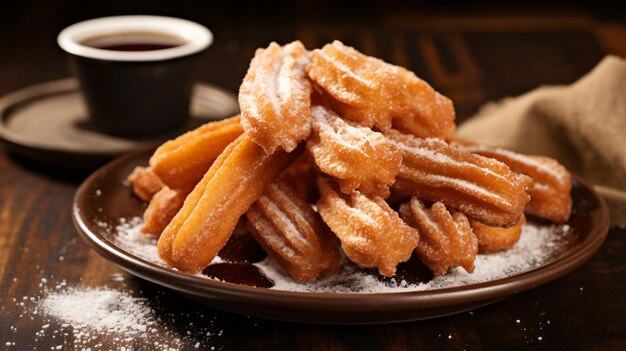 Photo churros with sugar