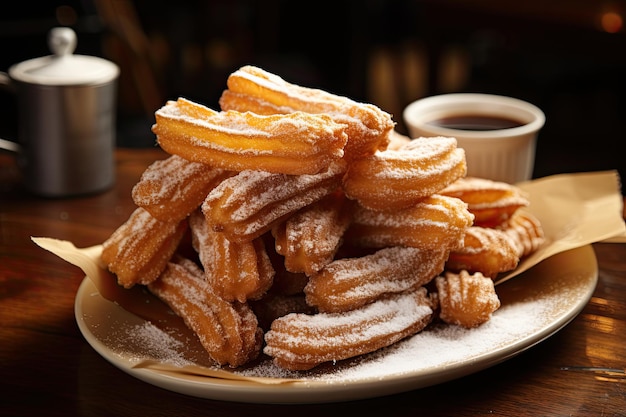 Photo churros with sugar