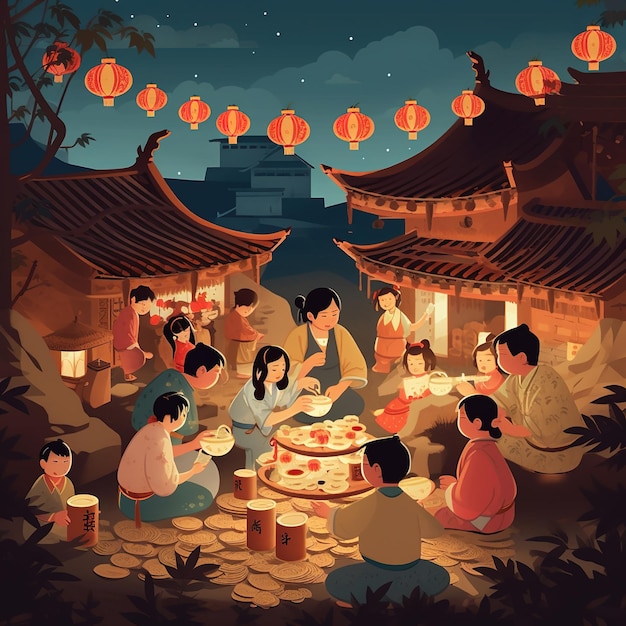 Chuseok Festival illustration