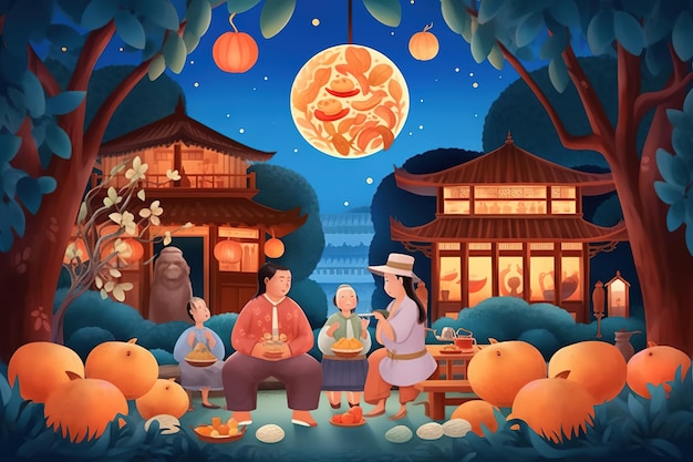 Chuseok Festival illustration