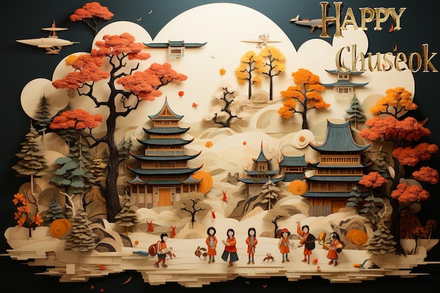 秋夕ハンガビ 韓国の伝統的な祝日、秋の豊作を家族が集まって先祖に感謝する時期 秋夕ソンピョントク 韓国の感謝祭