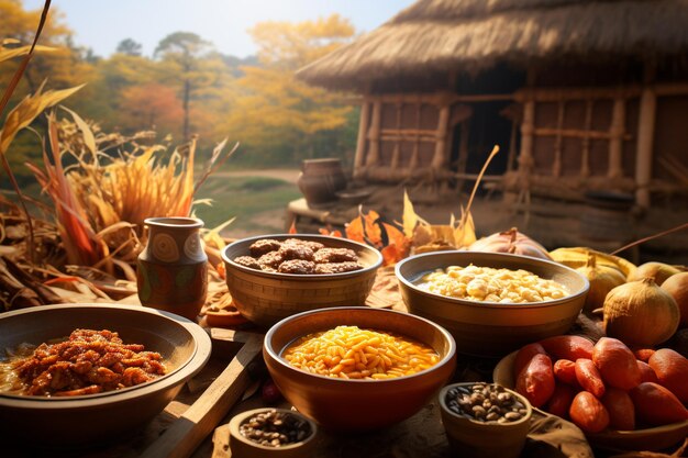 Photo chuseok korean traditional holiday koreans usually travel to their homeland to meet with relatives autumn thanksgiving day holiday gifts traditional food