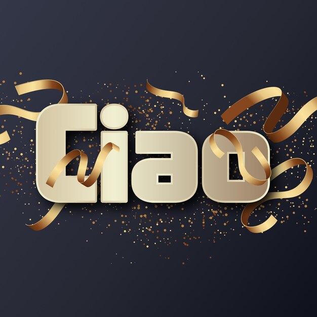 Ciao Text effect Gold JPG attractive background card photo