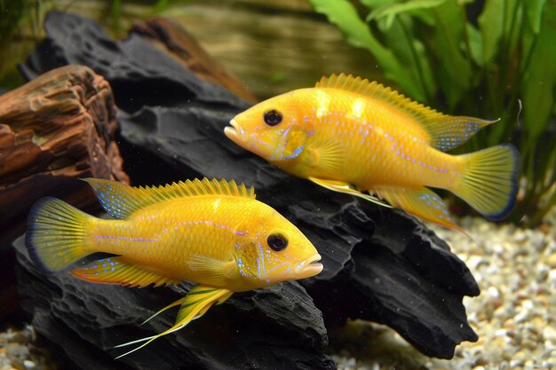 Photo cichlid charisma elegant ram cichlids in regal presence