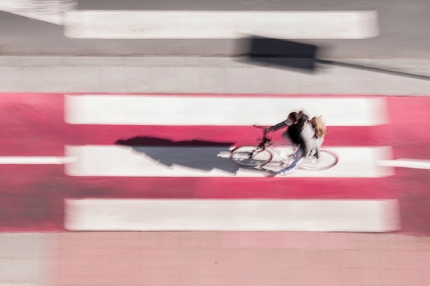 Ciclyst on the street in Bilbao city Spain