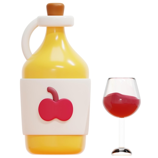 cider 3d render icon illustration