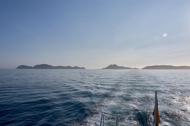 The Cies Islands seen from a boat